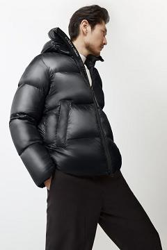 Chamarras Canada Goose Hombre México - Crofton Chaqueta De Plumas Negros BZ9654823